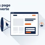 Illustrazione di una landing page che trasforma i clic delle campagne in clienti